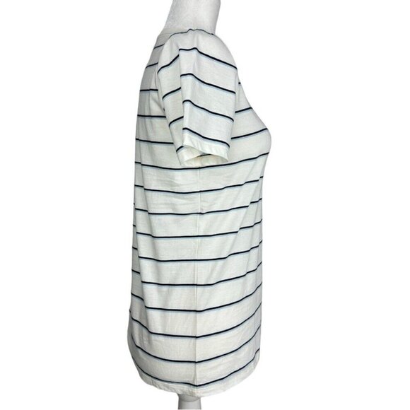 Everlane Women's NWT White Blue Striped The Organic Cotton Crew Neck Tee S/C34 - Picture 2 of 13